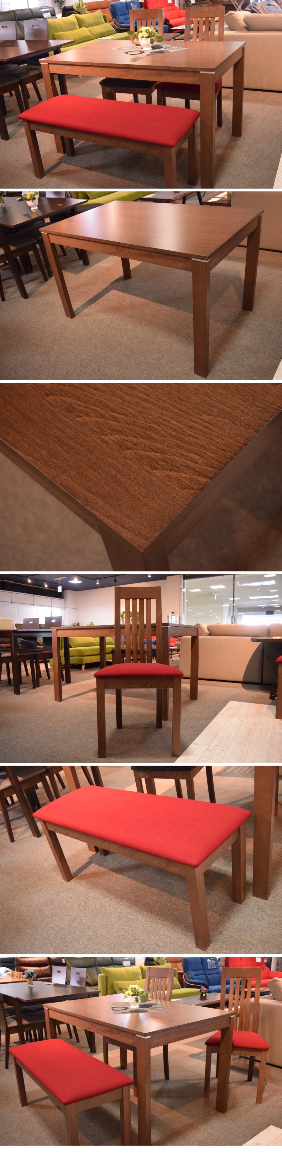 最新品低価天然木ビーチ材 120cm幅 ダイニングテーブル 4点セット アウトレット家具 食卓セットAB0625C2 その他
